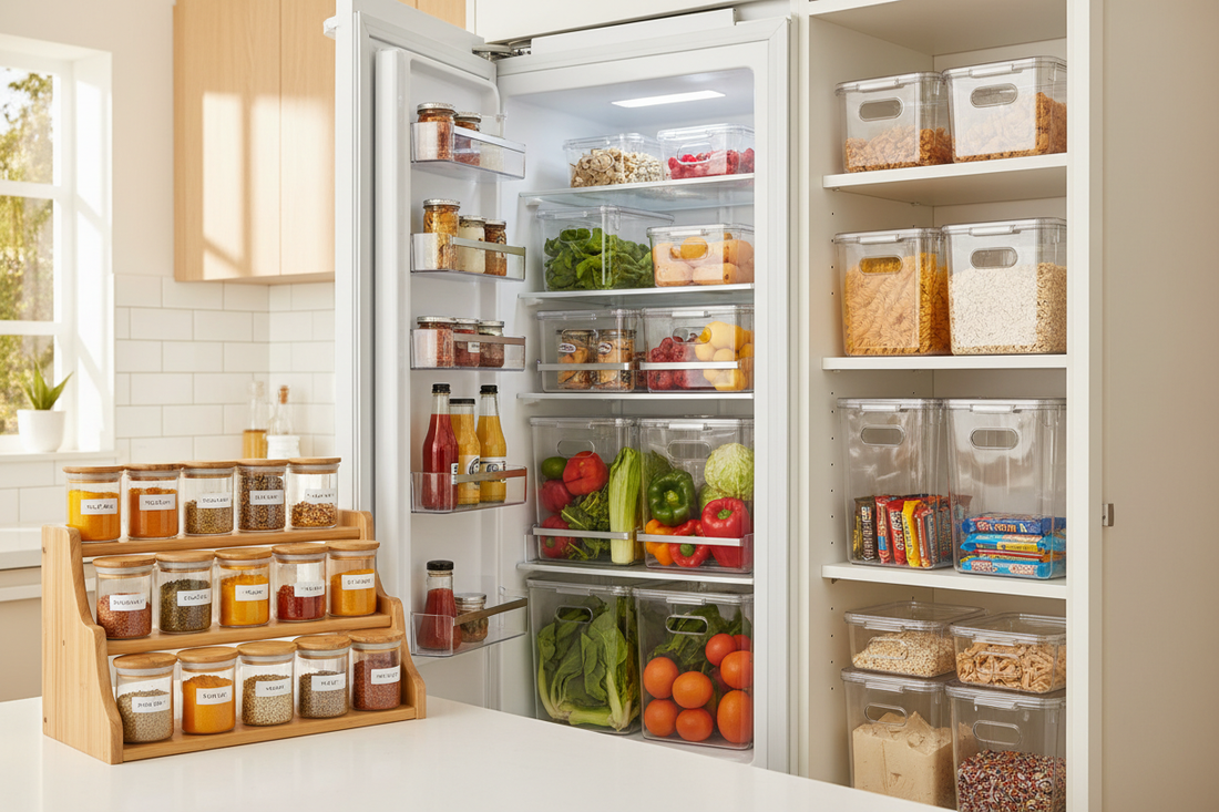 Kitchen Organization Made Simple: Refrigerator Organizers, Spice Racks, and Pantry Stackable Bins
