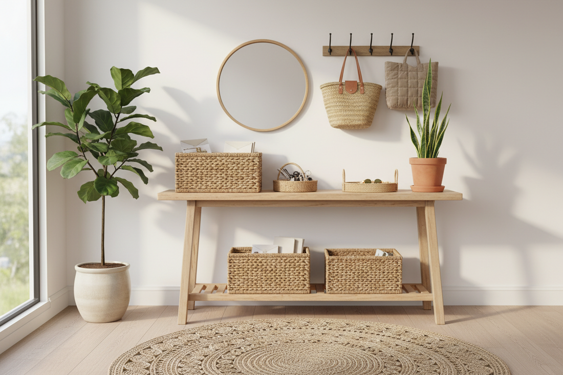 Streamline Your Entryway: Organizing Daily Essentials with Baskets and Totes