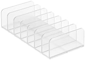VALINK Acrylic Makeup Eyeshadow Palette Organizer, Eyeshadow Palette Makeup Organizer Acrylic Vertical Accessories Storage Stand 7 Section for Countertop Vanities Cabinets