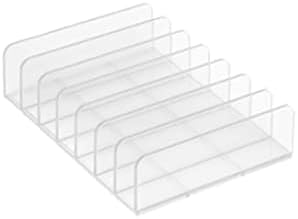 VALINK Acrylic Makeup Eyeshadow Palette Organizer, Eyeshadow Palette Makeup Organizer Acrylic Vertical Accessories Storage Stand 7 Section for Countertop Vanities Cabinets