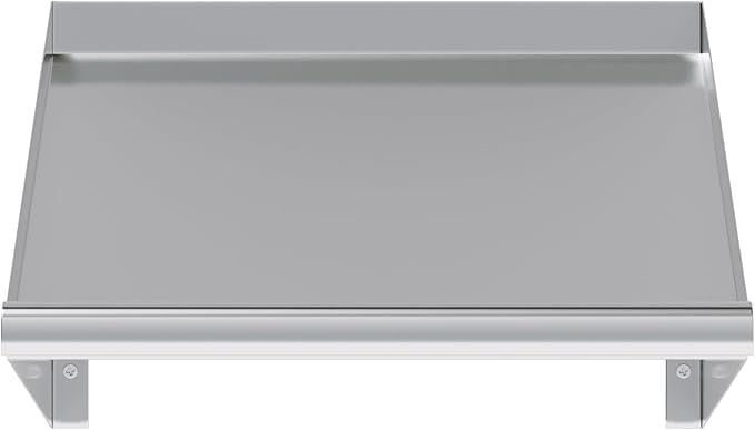 304 Stainless Steel Slanted Wall Rack Shelf with Drain Outlet – 21" x 22.5" | Compact Wall-Mounted Drip Shelf for Commercial Kitchen or Bar (21 in. x 22 1/2 in)