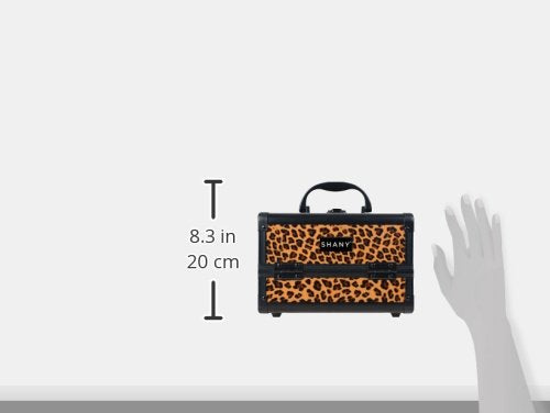 SHANY Chic Makeup Train Case Cosmetic Box Portable Makeup Case Cosmetics Beauty Organizer Jewelry storage with Locks, Multi trays Makeup Storage Box with Makeup Mirror - Lost Cheetah