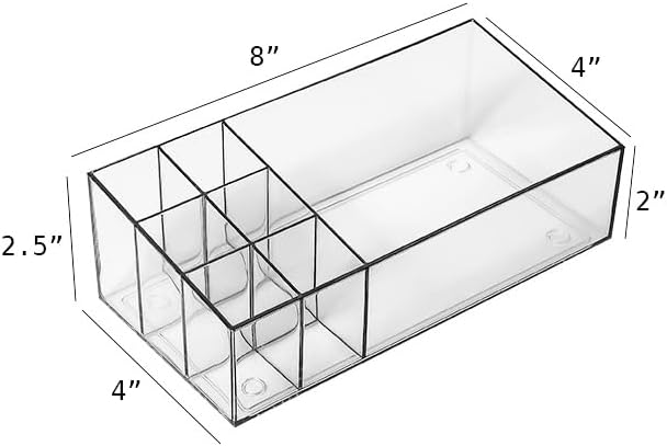 Clear Acrylic Makeup Organizer | Vanity Tray for Lipstick, Perfumes, Eyeshadow & Cosmetics