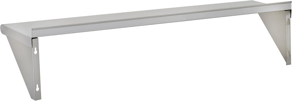 Commercial Wall Shelf - 255 lb. Weight Capacity, 48" W x 12" D, NSF Solid, Stainless Steel - 2/Pk (29N-230)