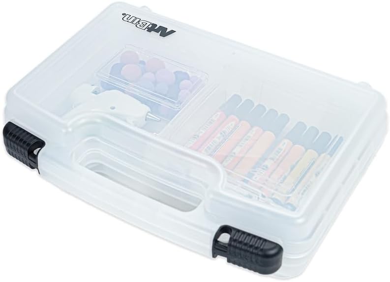 ArtBin 8014AB 14 Inch Quick View Carrying Case - 14 in. x 3.375 in. x 10.25 in., Lockable Art and Craft Supply Storage with Latches and Handles, Portable, Clear