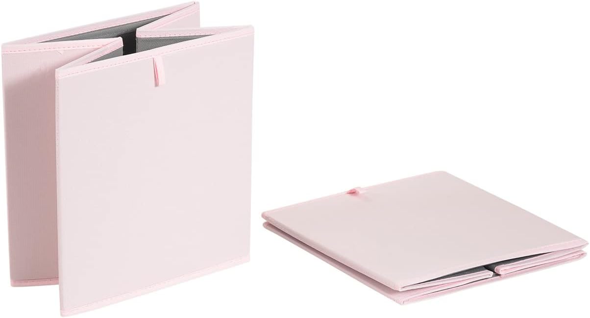 Amazon Basics Cube Organizer Bins, Collapsible Storage Baskets for Shelves, Peony Pink, Pack of 6, 13x15x13"