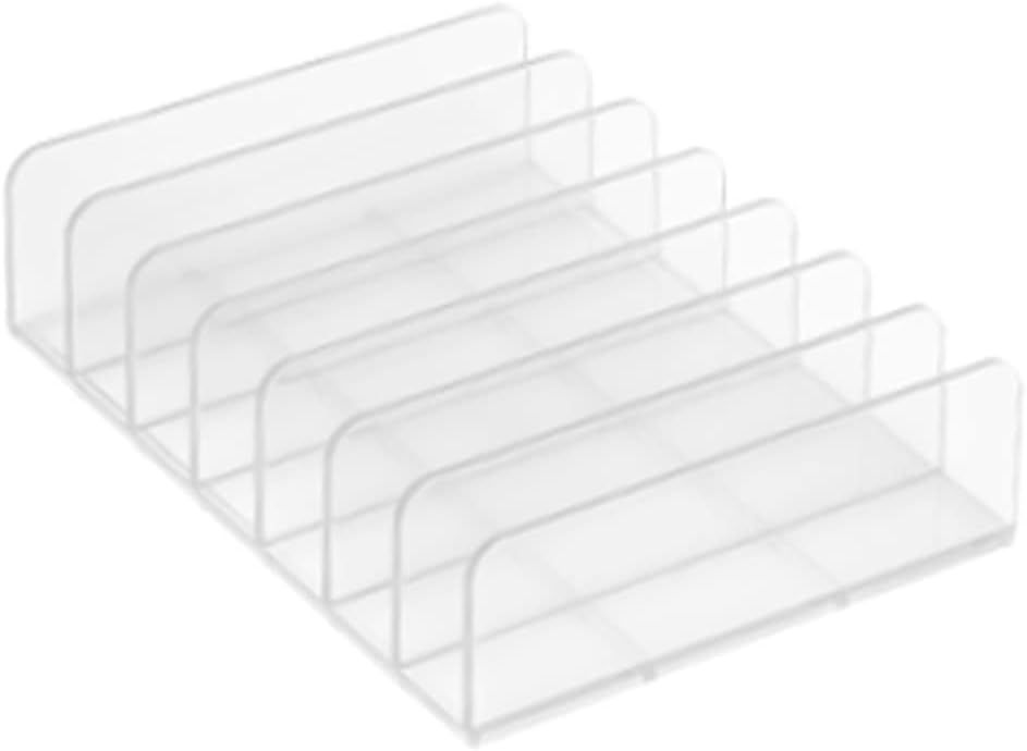 VALINK Acrylic Makeup Eyeshadow Palette Organizer, Eyeshadow Palette Makeup Organizer Acrylic Vertical Accessories Storage Stand 7 Section for Countertop Vanities Cabinets