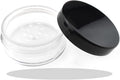 HAHIYO 4pcs 10ml/0.34oz Plastic Empty Travel Compact Case Makeup Cosmetic Jar Refillable Powder Box No Leak Holder with Common Sifter and Black Screw Lid