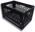 Authentic 19x13x11 6 Gallon 24 Quart Rectangular Dairy Milk Crate (BLACK)