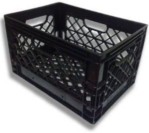 Authentic 19x13x11 6 Gallon 24 Quart Rectangular Dairy Milk Crate (BLACK)