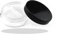 HAHIYO 4pcs 10ml/0.34oz Plastic Empty Travel Compact Case Makeup Cosmetic Jar Refillable Powder Box No Leak Holder with Rotatable Sifter and Black Screw Lid