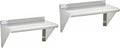 Commercial Wall Shelf - 210 lb. Weight Capacity, 24" W x 12" D, NSF Solid, Stainless Steel - 2/Pk (29N-228)