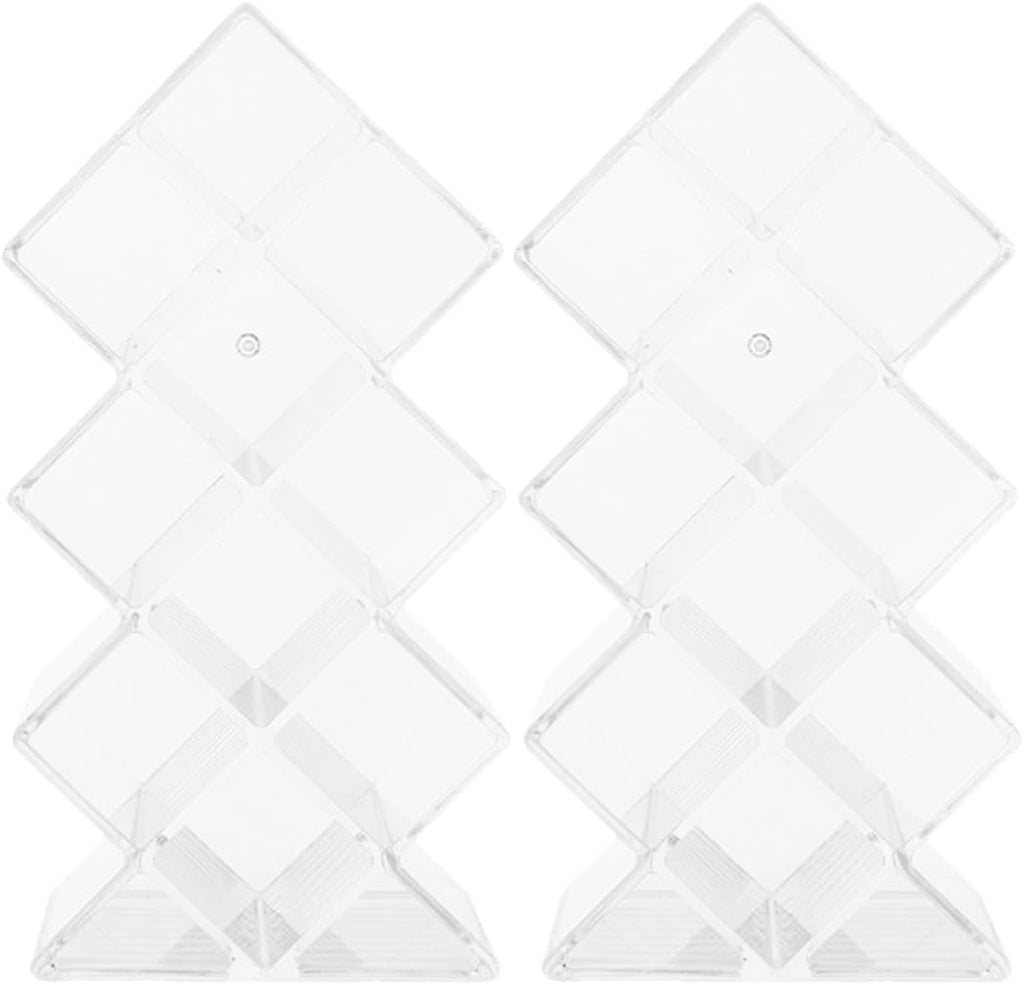 Unomor 2Pcs Clear Acrylic Lipstick Holder Desktop Makeup Organizer Dust-resistant Lip Gloss Storage Stand for Vanity Lightweight and Sleek Cosmetic Display Rack for Bedroom and Dresser