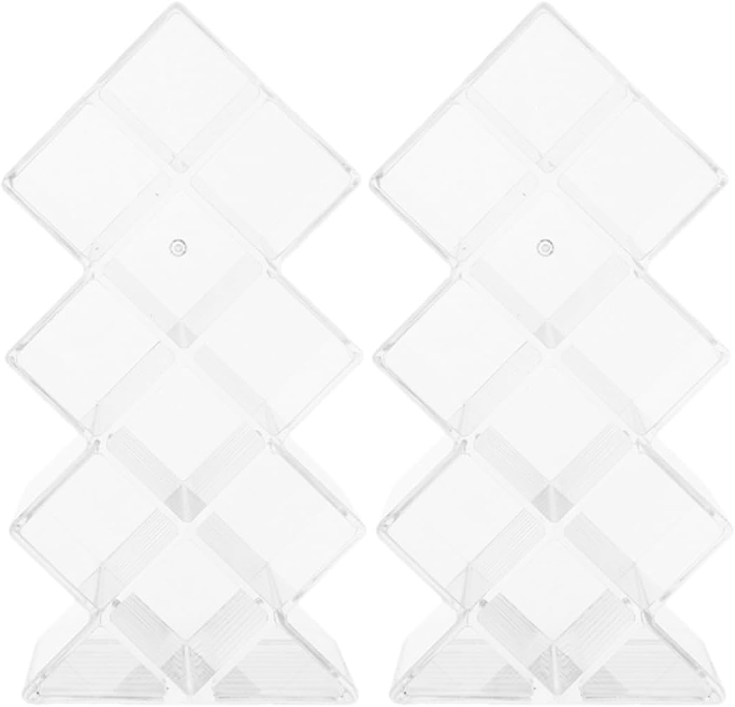 Unomor 2Pcs Clear Acrylic Lipstick Holder Desktop Makeup Organizer Dust-resistant Lip Gloss Storage Stand for Vanity Lightweight and Sleek Cosmetic Display Rack for Bedroom and Dresser