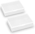 2 Pack Rectangle Plastic Clear Storage Containers Box (5.87 x 4.13 x 1.42 in), Clear Plastic Beads Storage Containers Box with Lid for Beads, Coins, Safety Pins and Other Craft Jewelry Watch Findings