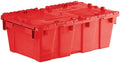 Plastic Storage Tote with Flip Lid, 19.7 x 11.8 x 7.3 inches, Red