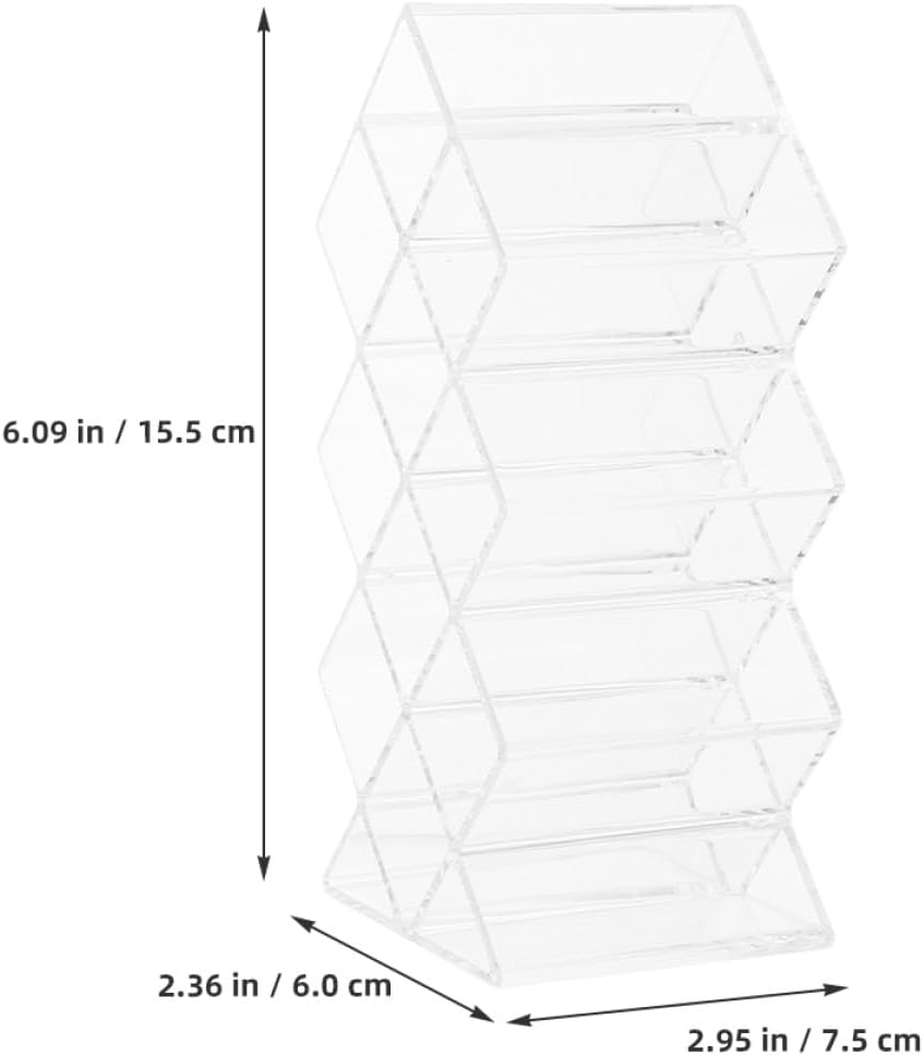 Unomor 2Pcs Clear Acrylic Lipstick Holder Desktop Makeup Organizer Dust-resistant Lip Gloss Storage Stand for Vanity Lightweight and Sleek Cosmetic Display Rack for Bedroom and Dresser