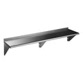 ROCKPOINT Stainless Steel Shelf 14 x 60 Inches 400lb, NSF Metal Commercial Shelves Wall Mount Floating Shelving with Backsplash for Restaurant, Kitchen, Home and Hotel, Silver