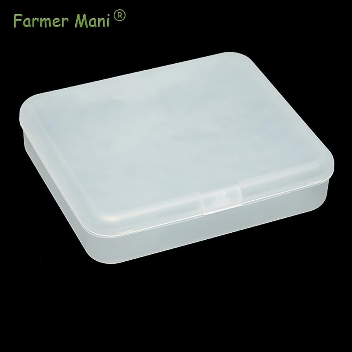 2 Pack (6.18x5.32x1.5 Inches) Rectangular Clear Frosted Plastic Box Containers with Buckle Lids,Rectangle Plastic Clear Storage Containers Box for Make Up,Eye,Pills,Gems,Beads,Jewelry,Small Items