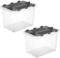 Superio 26 L Deep Storage Container with Hinged Lid 27.5 Quart (2 Pack)