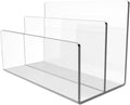1 Pcs Acrylic Mile Sorter for Desk, 2 Upright Compartments Desk Mail Organizer, Acrylic Mail File Organizer Sorters for Envelope Paper Document, Clear Files Sorter for Office Home, Vertical