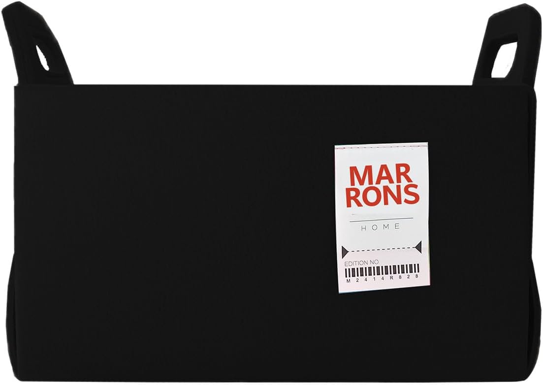 Collapsible Felt BLACK Storage Bin Medium 11"x7.1"x7.1" – Foldable Basket with Handles for Closet, Toy Storage, Laundry Room Organization, Decorative Storage Bins for Shelves, Cube Storage