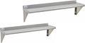 Commercial Wall Shelf - 345 lb. Weight Capacity, 48" W x 15" D, NSF Solid, Stainless Steel - 2/Pk (29N-233)