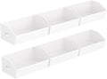 Storage Bins for Shelves - Large Trapezoid Closet Shelf Organizer, Fabric Organization Bins with Handles, Storage Baskets for Clothes, Towel, Purse, 6 Pack, White