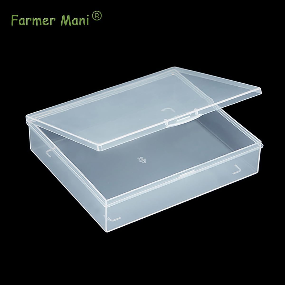 2 Packs Small Plastic Storage Containers (6.22x5.35x1.42 in), Clear Rectangle Bead Organizer Case with Lids for Crayons, Crafts, Beads Pencils Notebooks
