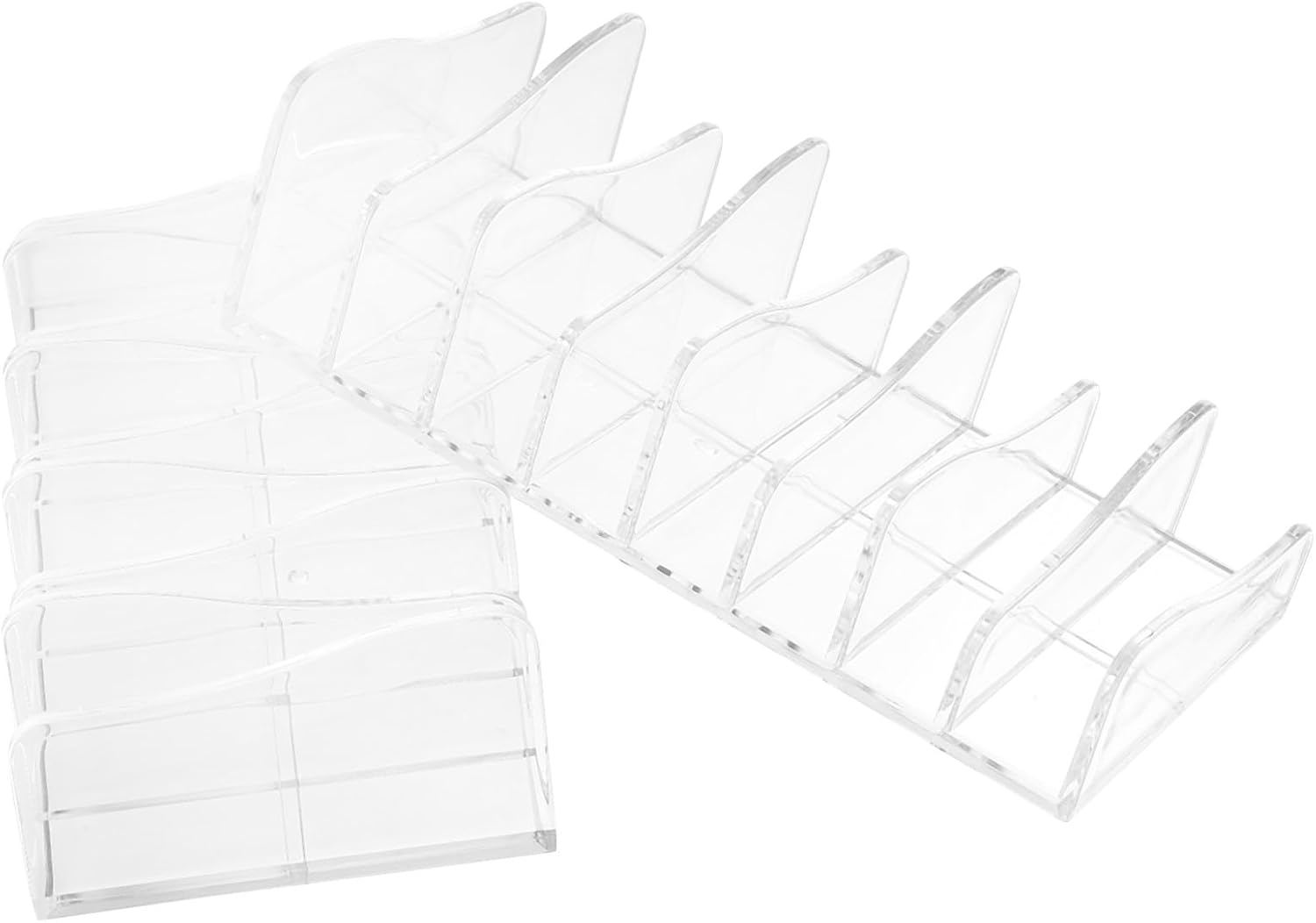 2pcs Divided Eyeshadow Palettes Organizer Stand Makeup Storage Rack for Cosmetics Lipstick Nail Polish and Brush Holder Vertical Display for Vanity and Dressing Table