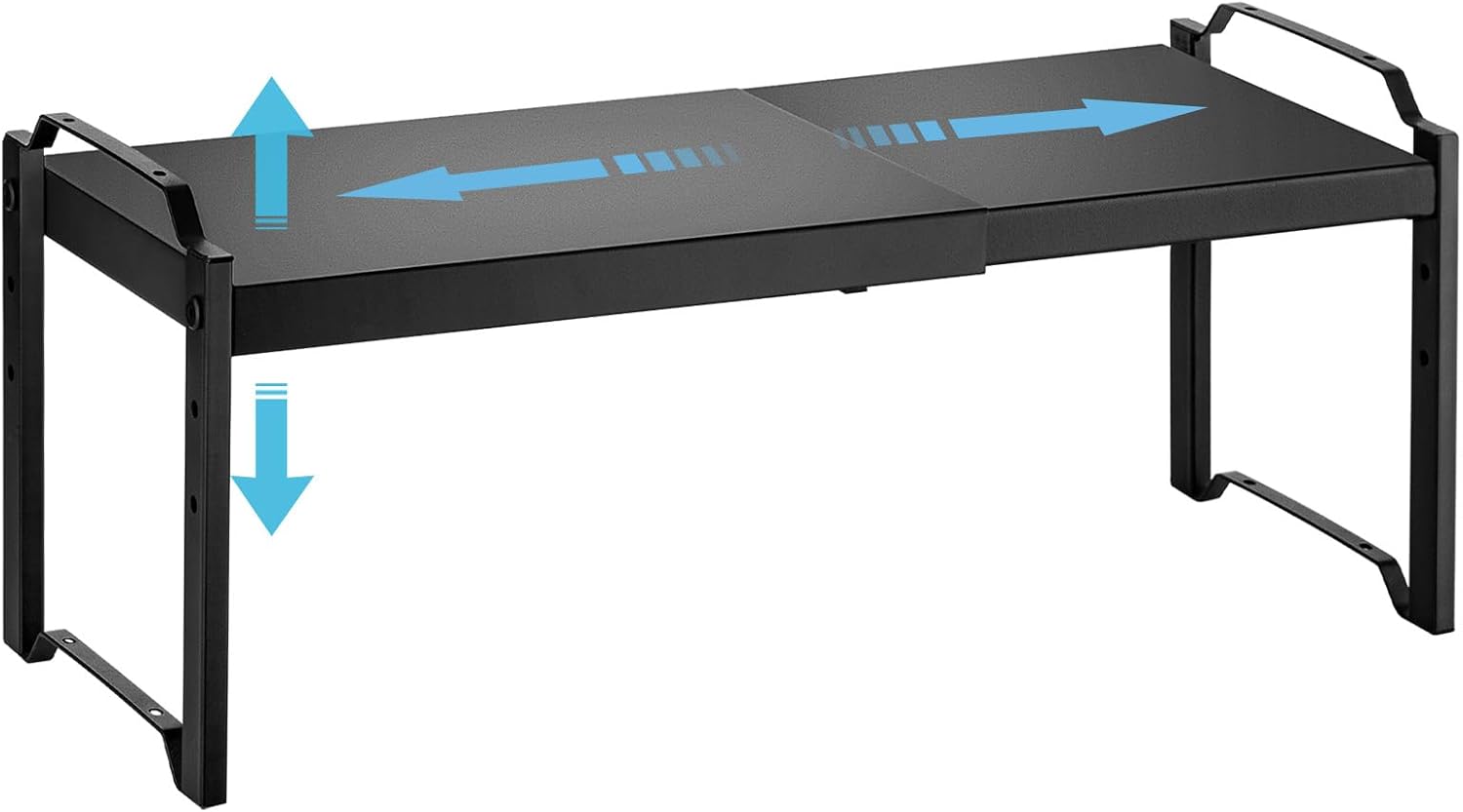 1 Pack Expandable Cabinet Countertop Shelves, Stackable Shelves Organizers for Kitchen Cabinet Countertop Storage, Adjustable Counter Cupboard Pantry Organizer Shelf Rack Stand, Length:25.5"