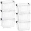 Superio Storage Bins with Lids- 6 Pack, 2.5 Qt Clear Boxes for Organizing, Stackable Plastic Containers- BPA Free, Non-Toxic, Odor Free, Organizer for Home, Office, Dorm