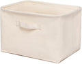 Foldable Storage Bins with Lids Cotton Canvas Rectangular Storage Box Ideal for Organization Lightweight and Durable (13.78 x 9.45 x 9.45)