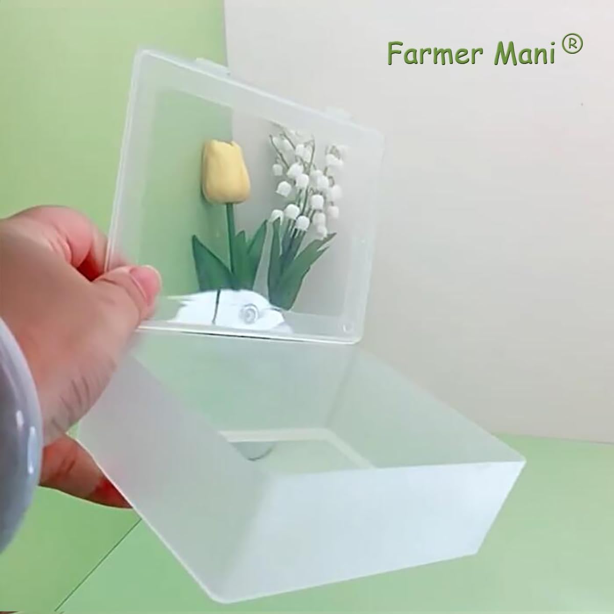 2 Pieces Rectangle Small Plastic Box Containers (5.2 x 3.86 x 1.69 inches) with Double Buckle for Collecting Small Items, Beads, Game Pieces, Business Cards, Crafts Accessories