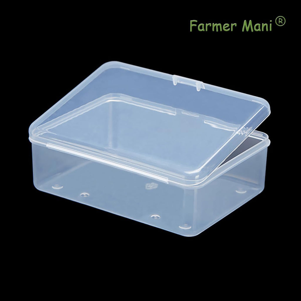 2 Pcs (5.51x4.02x1.89 inch) Small Plastic Storage Containers Box with Lid, Rectangular Clear Box for Collecting Small Items, Beads, Game Pieces, Business Cards, Crafts Accessories