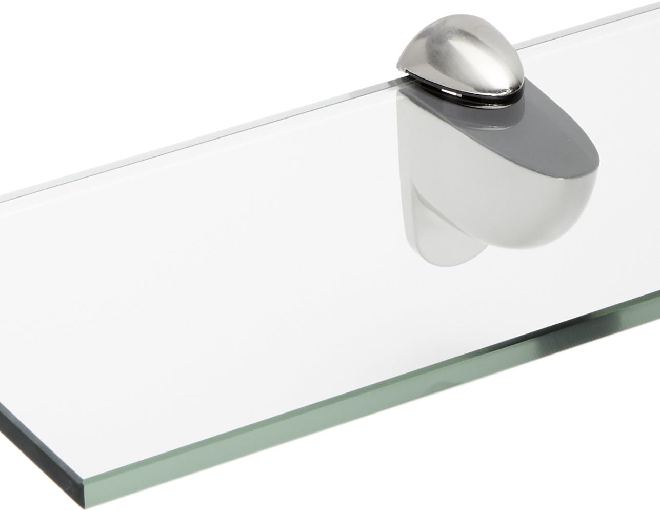 Spancraft Glass H-4.75x27-Brushed Steel Heron Glass Shelf, Brushed Steel, 4.75" x 27"