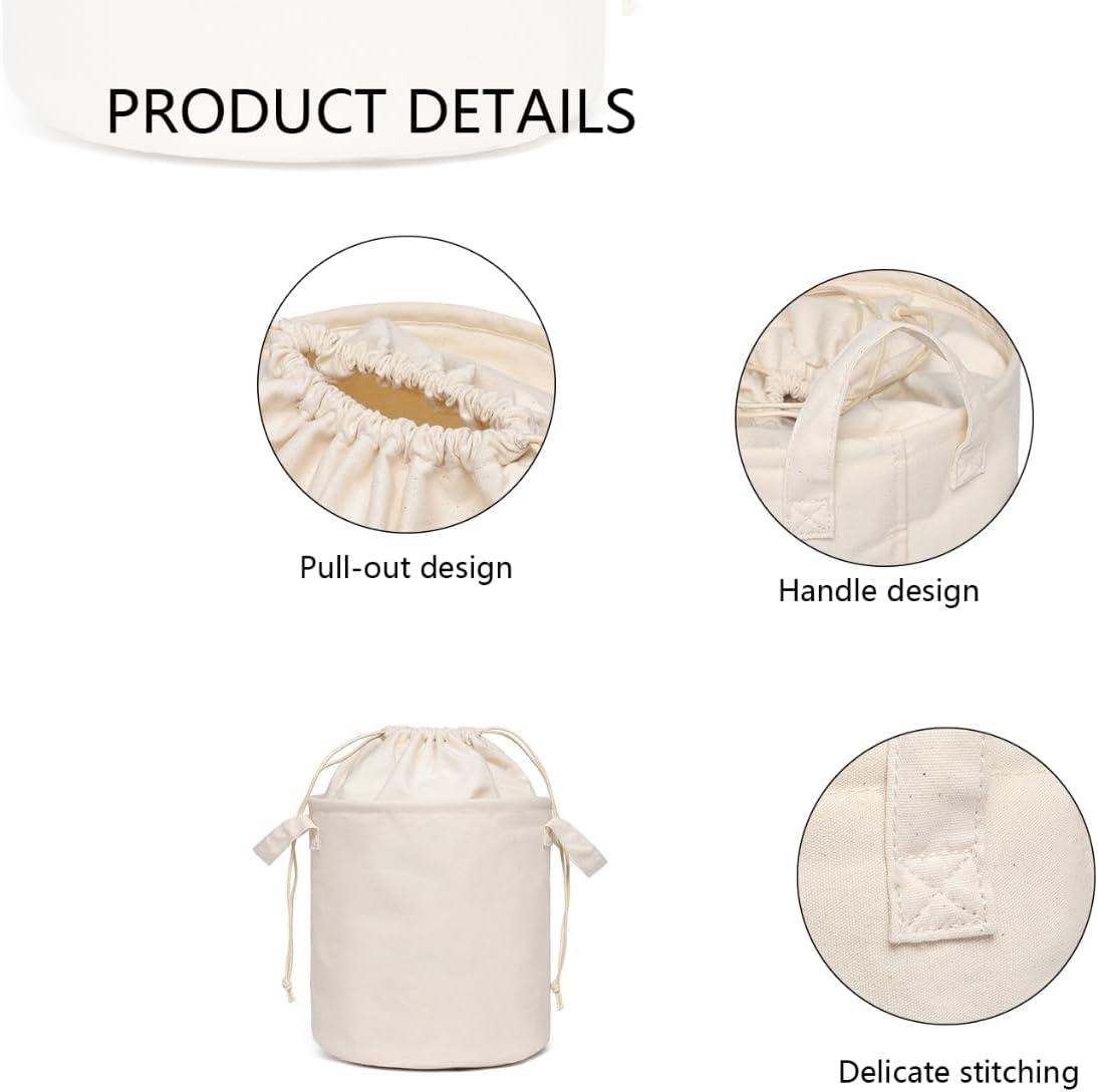 Foldable Storage Bins with Lids Cotton Canvas Rectangular Storage Box Ideal for Organization Lightweight and Durable (10.24 x 10.04)