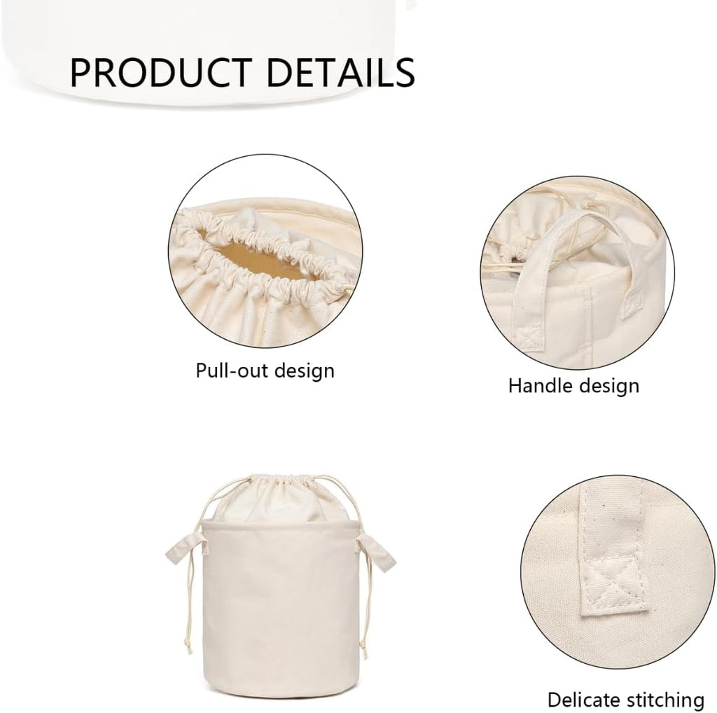 Foldable Storage Bins with Lids Cotton Canvas Rectangular Storage Box Ideal for Organization Lightweight and Durable (13.78 x 17.52)