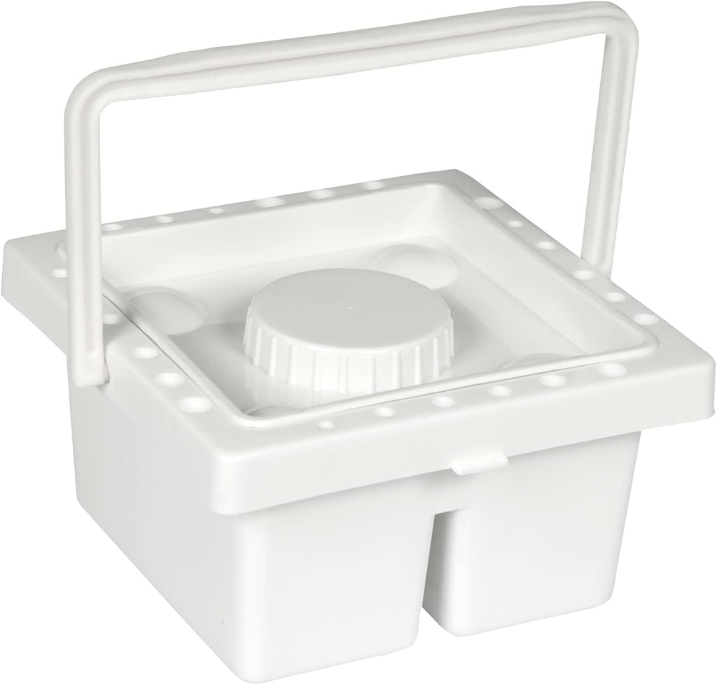Creative Mark Brush Basin - All In One Unit for Storage, Shaping, Cleaning, and Soaking - 6.5 x 6.5 x 3.5 With Lid