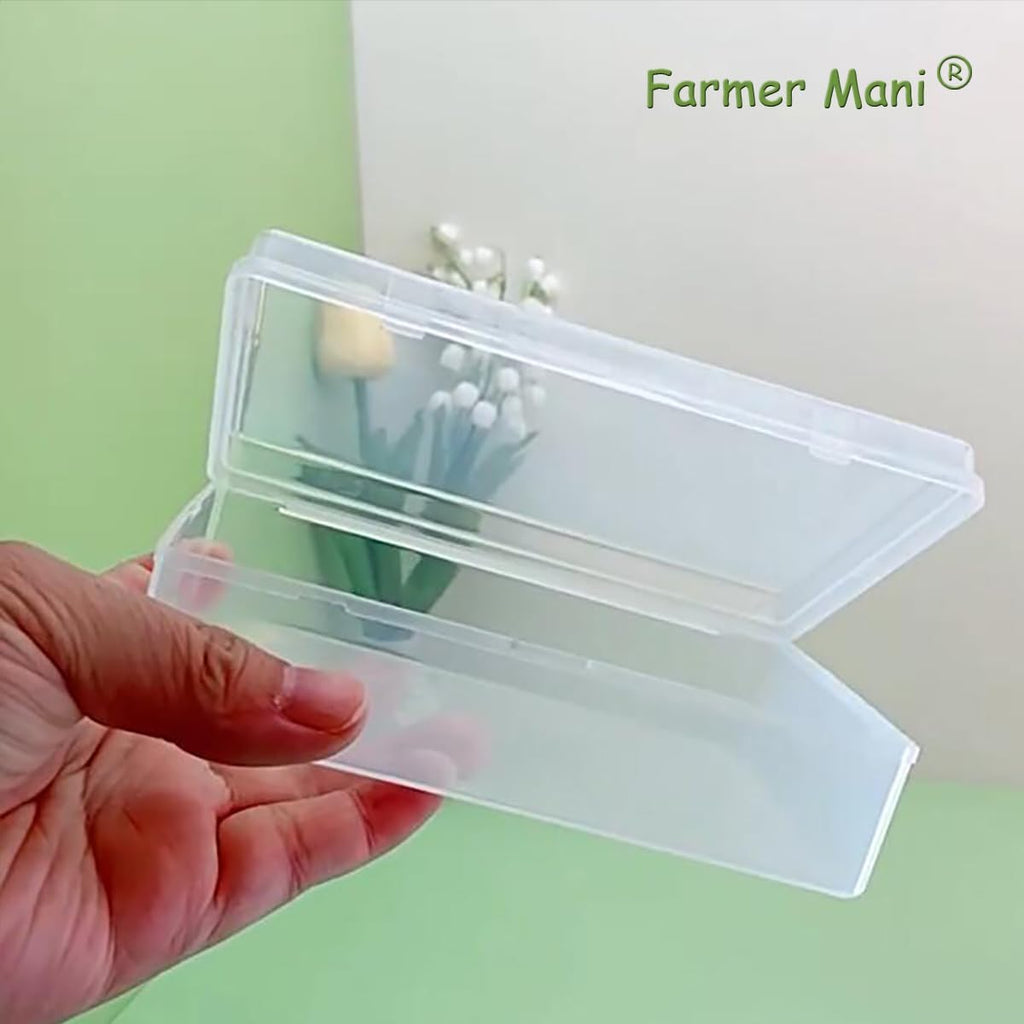 2 Pack 5.24x3.31x1.58 Inches Rectangular Clear Small Plastic Storage Containers Box with Hinged Lid for Small Items and Other Craft Projects