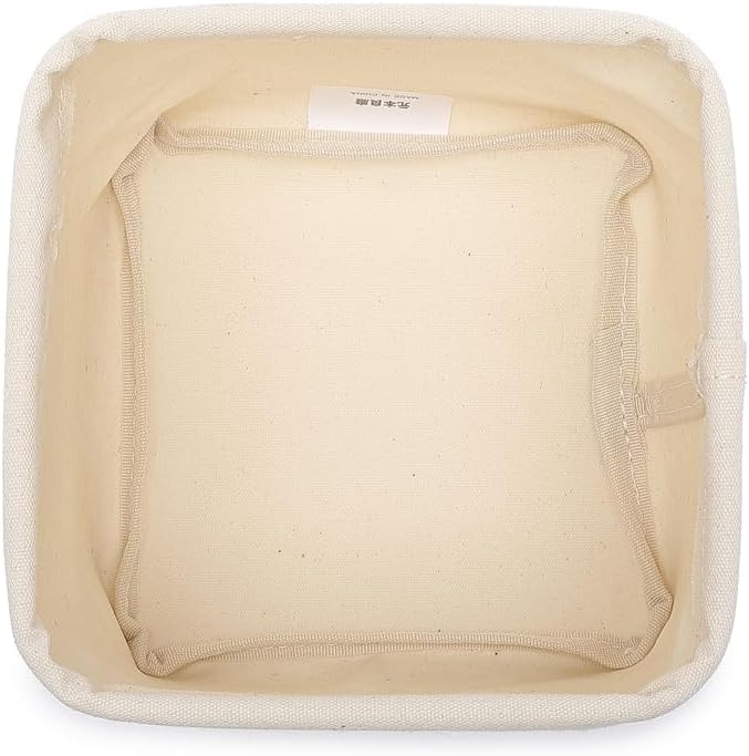 Foldable Storage Bins with Lids Cotton Canvas Rectangular Storage Box Ideal for Organization Lightweight and Durable (5.12 x 5.12 x 4.72)