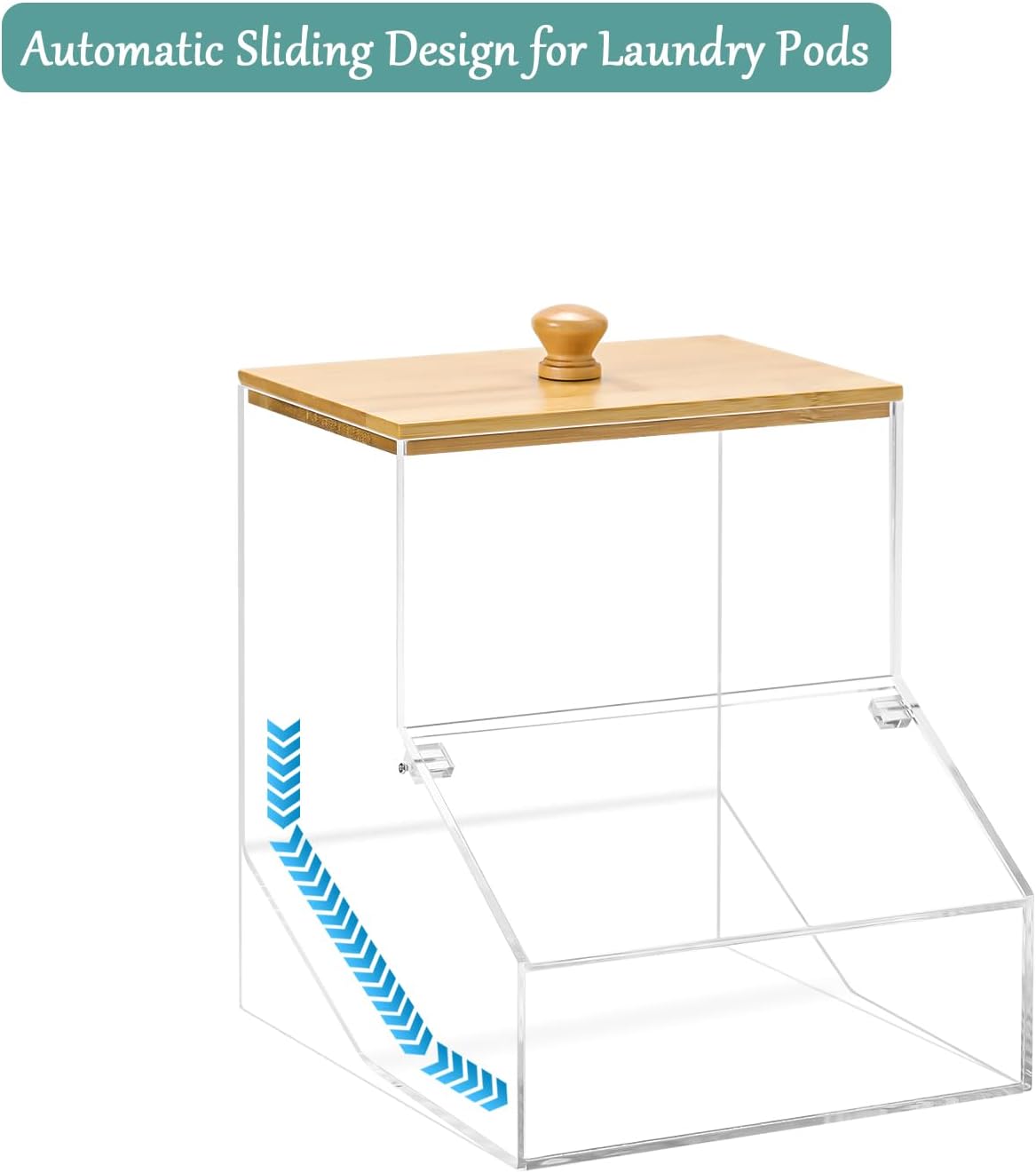 1.2GAL Large Acrylic Laundry Pods Container BY VEGEVIGI, Dishwasher Pods Holder Dispenser With Lid, Laundry Room Organization And Storage