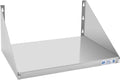 Hally Stainless Steel Microwave Shelf 18"x24" 185 lb, NSF Commercial Heavy Duty Metal Appliance Wall Mount Floating Shelving for Restaurant, Kitchen, Bar, Home and Hotel