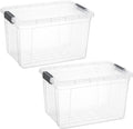 Superio Clear Storage Boxes with Lids, 14.25 Quart Plastic Container Bins for Organizing, Stackable Crates, BPA Free, Non Toxic, Odor Free, Organizers for Home, Office, School, and Dorm