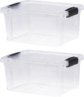 Superio Storage Bins with Lids- 2 Pack, 6.6 Qt Clear Boxes for Organizing, Stackable Plastic Containers- BPA Free, Non-Toxic, Odor Free, Organizer for Home, Office, Dorm
