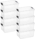 Superio Storage Bins with Lids, Clear Plastic Containers for Organizing, Stackable Totes, BPA Free, Odor Free, Organizer Boxes for Home, and Dorm (8 Pack, 36 Qt)