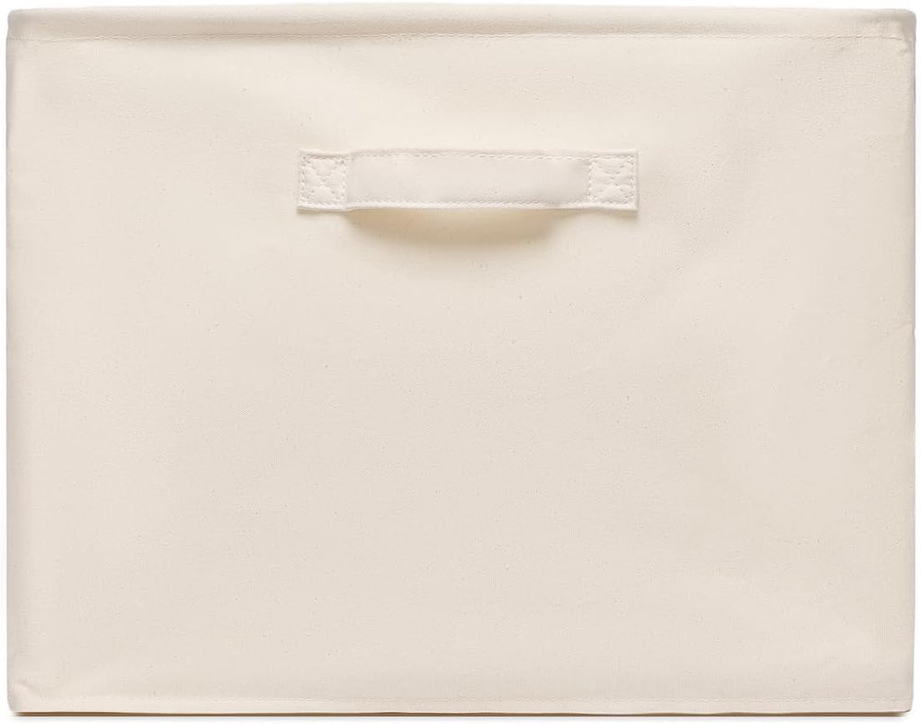 Foldable Storage Bins with Lids Cotton Canvas Rectangular Storage Box Ideal for Organization Lightweight and Durable (14.96 x 12.01 x 12.2)