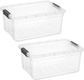 Superio Storage Bins with Lids, Clear Plastic Containers for Organizing, Stackable Totes, BPA Free, Odor Free, Organizer Boxes for Home, and Dorm (2 Pack, 36 Qt)