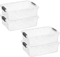 Superio Storage Bins with Lids, Clear Plastic Containers for Organizing, Stackable Totes, BPA Free, Odor Free, Organizer Boxes for Home, and Dorm (4 Pack, 22.75 Qt)
