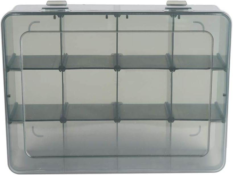 12 Girds Large Plastic Craft Storage Containers, Compartment Storage Container, Parts Storage Box with Adjustable Dividers for Sewing Arts, Washi Tape Batteries Electronics Parts and more